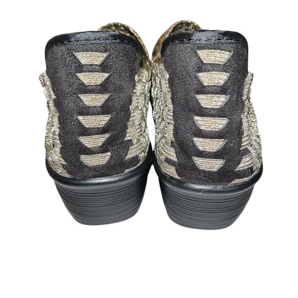 Bernie Mev BM Mary Jane Wedge Shoes Size 38 (US 7.5-8) Metallic Bronze Stretch - Picture 4 of 10